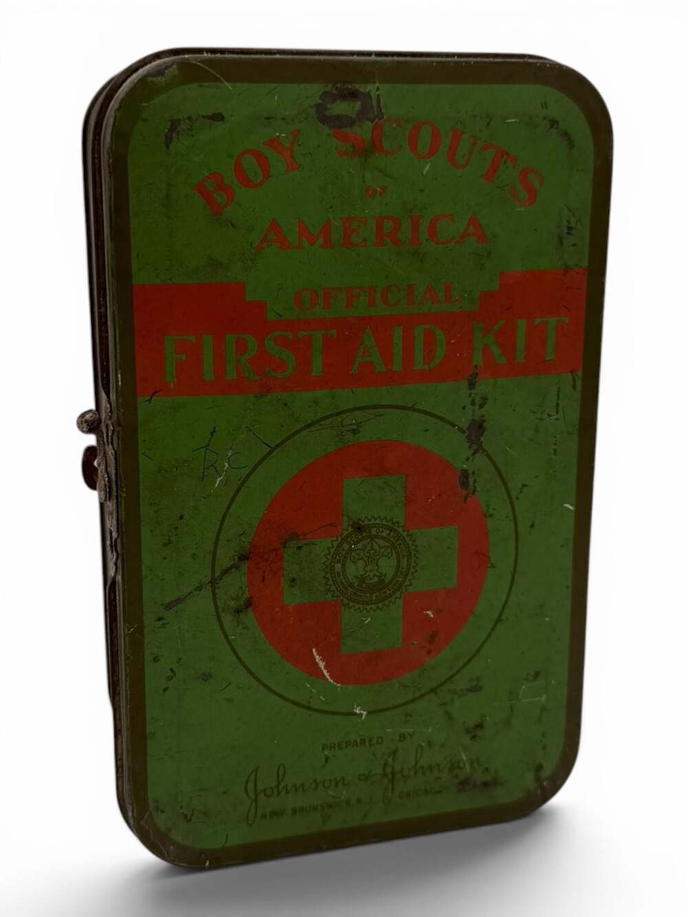 1930s Boy Scouts Official First Aid Kit Metal Tin by Johnson & Johnson